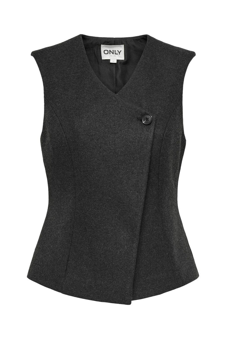 Only - Onlmaika Asym Fit Waistcoat Ox - 4929575 Dark Grey Melange
