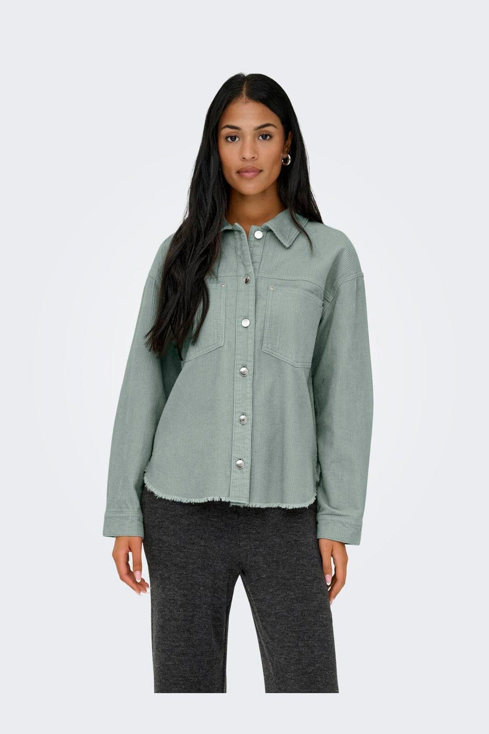 Only - Onlmaiko-Bitten L/S Cord Shacket Cc - 4983305 Jadeite