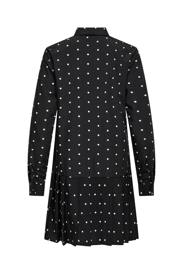 Only - Onlmargon L/S Shirt Tie Dress - 4979728 Black Dots