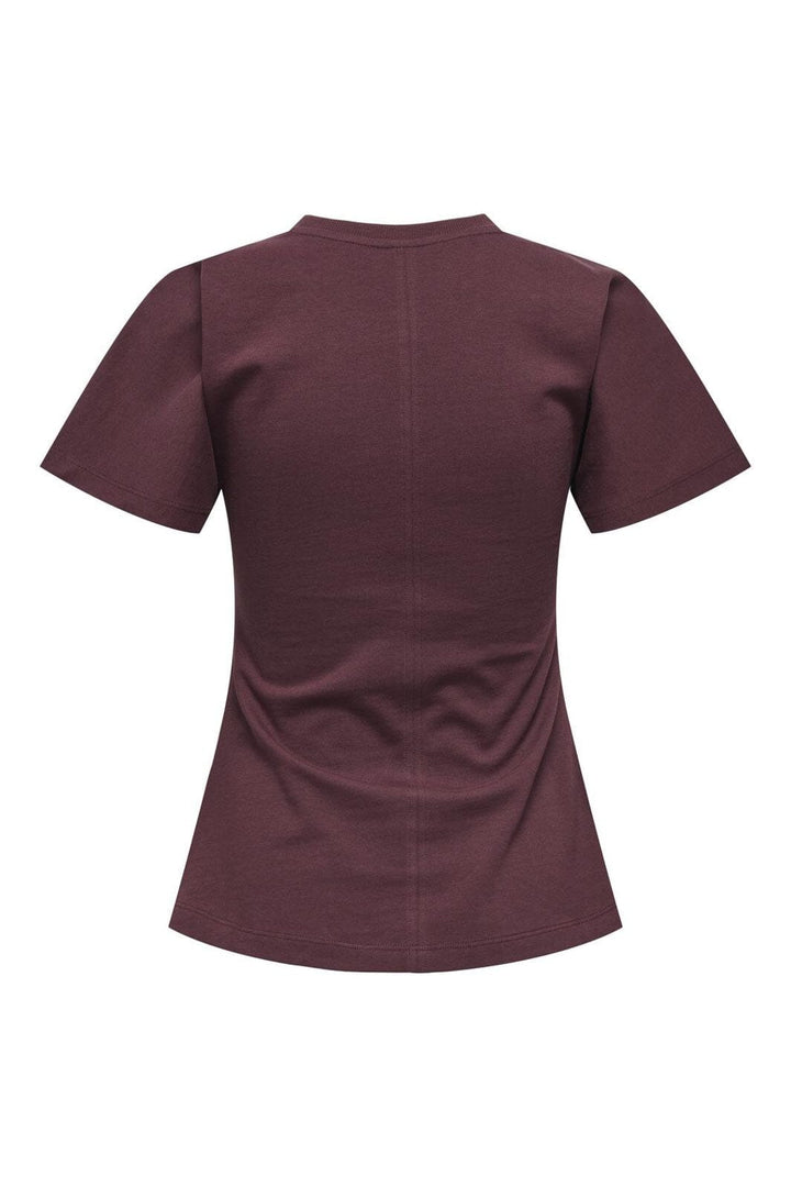 Only - Onlmarie Life S/S Ruching Top - 4919662 Decadent Chocolate