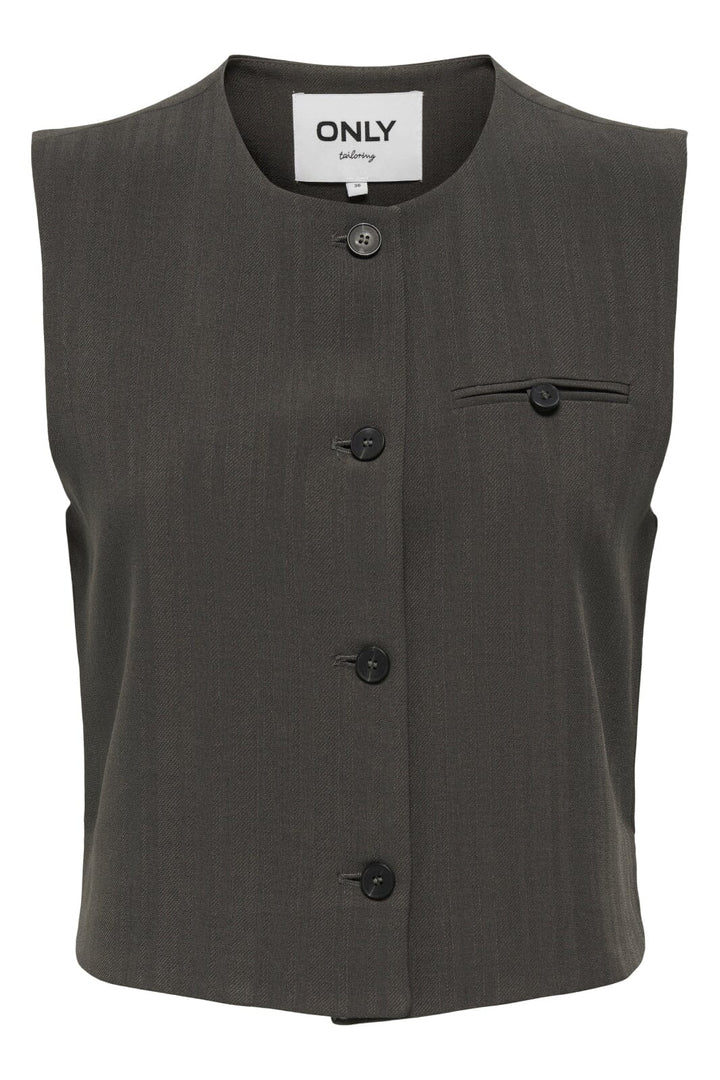 Only - Onlmateo Life S/L Stripe Vest Cc Tlr - 4786730 Mulch Veste 