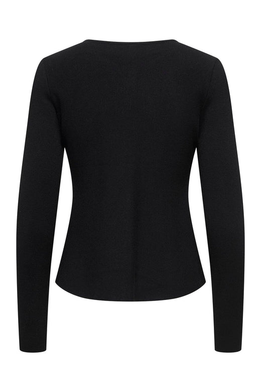 Only - Onlmelli Ls Oneck Button Cardi Knt - 5071252 Black New Silver Buttons