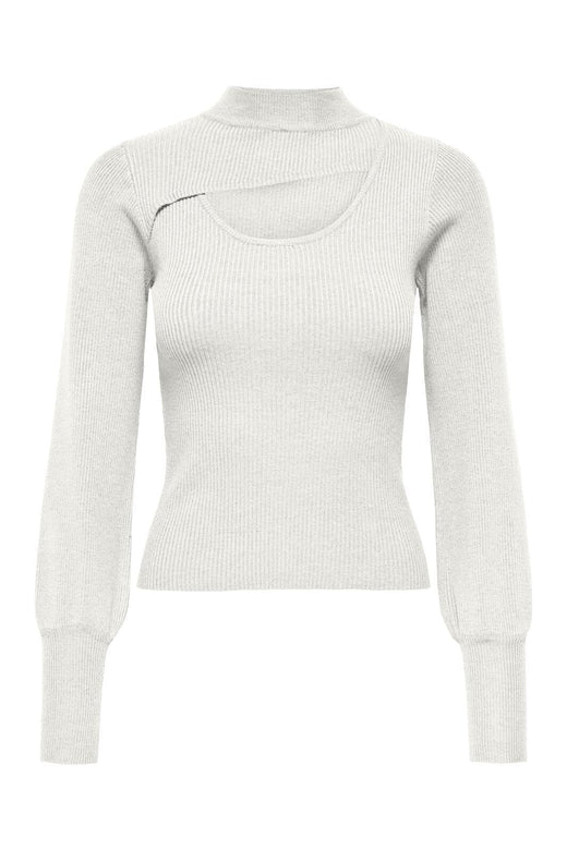 Only - Onlmie Life Ls Peek A Boo High Neck Knt - 4677150 Cloud Dancer