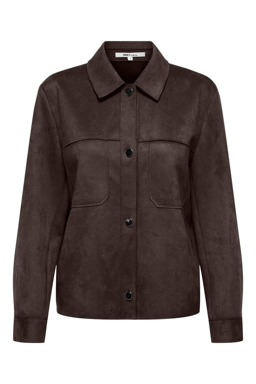 Only - Onlmira L/S Faux Suede Shirt - 4962108 Coffee Bean