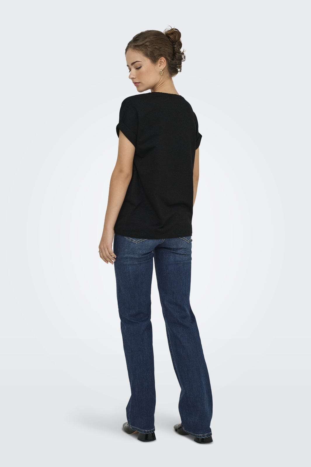 Only - Onlmoster Glitter S/S Top - 4847262 Black Black Lurex