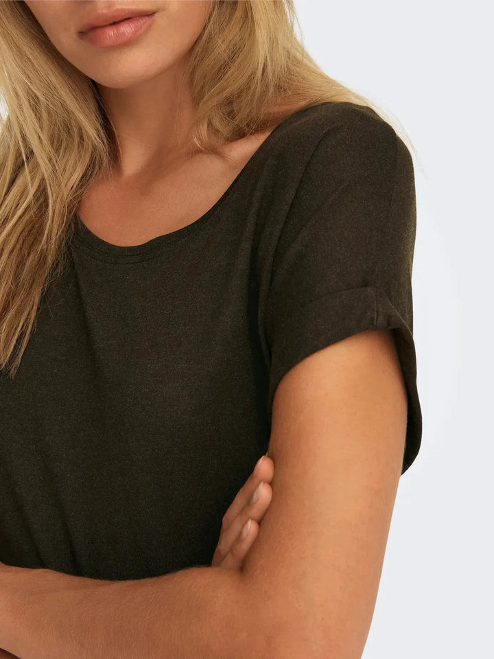 Only - Onlmoster S/S O-Neck Top - 4336607 Demitasse T-shirts 