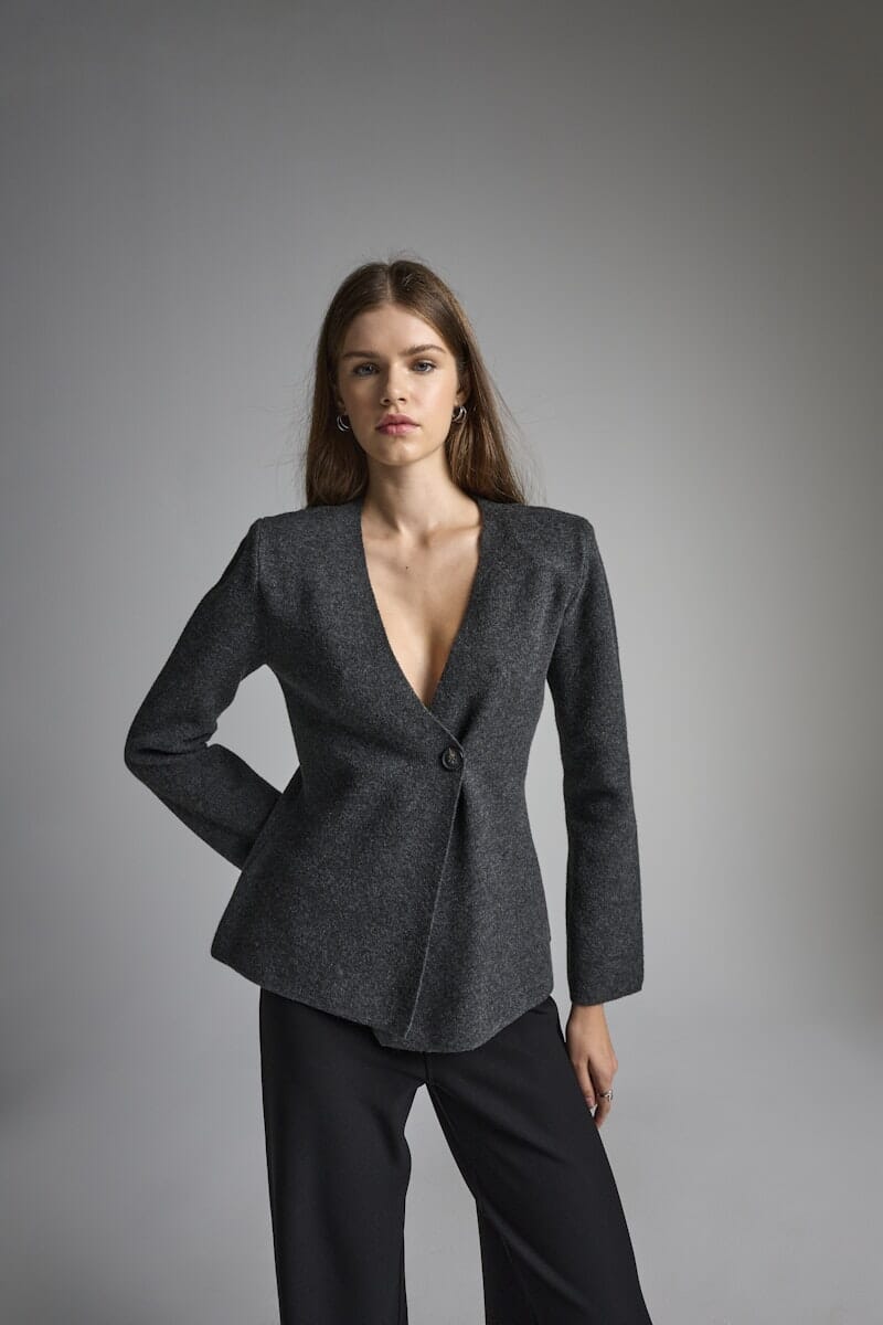 Only - Onlmyera Life Ls One Button Cardigan Knt - 4939844 Dark Grey Melange Cardigans 