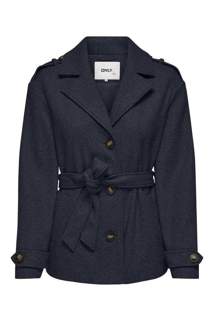 Only - Onlnancy Life Short Trench Coat Cc - 4577703 Night Sky Melange