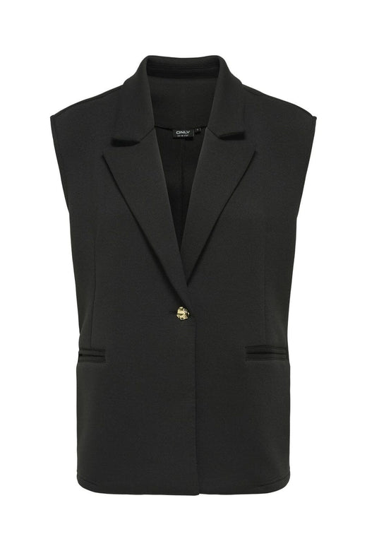 Only - Onlnaomi S/L Button Vest Swt - 4912499 Black Gold Buttons