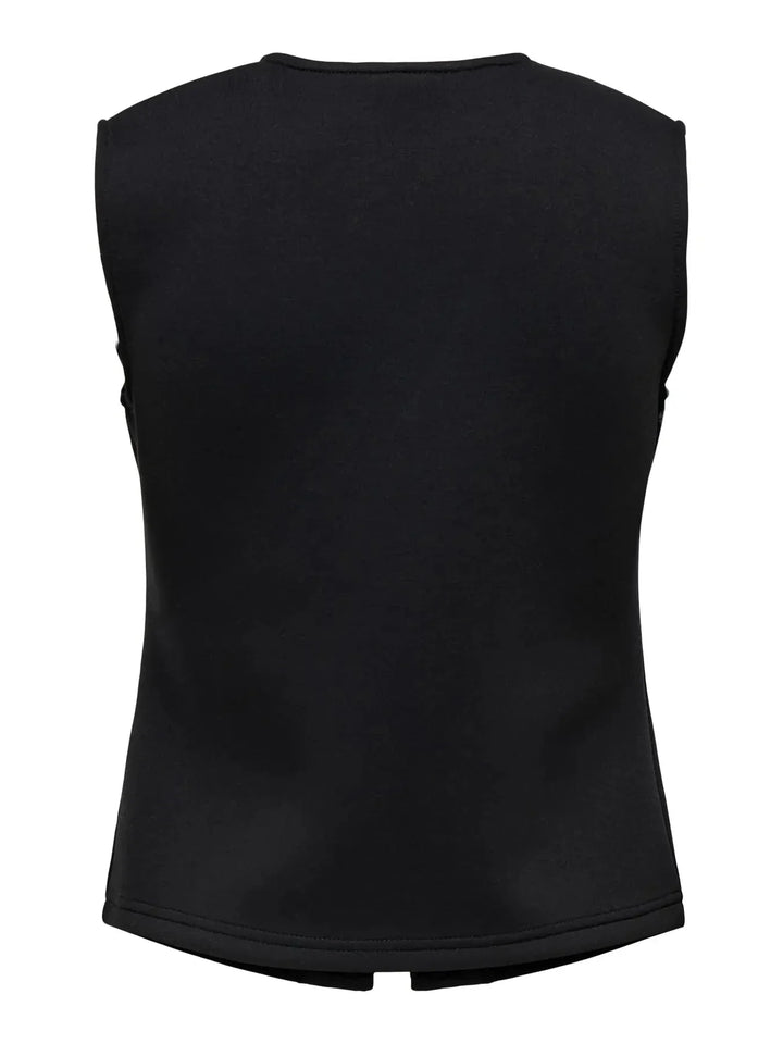 Only - Onlnaomi S/L Vest Swt - 4912054 Black Gold Buttons Veste 