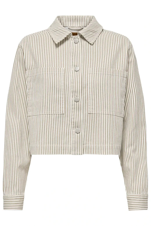 Only - Onlnaomi Stripe Jacket - 4907785 Winter Twig White Jakker 