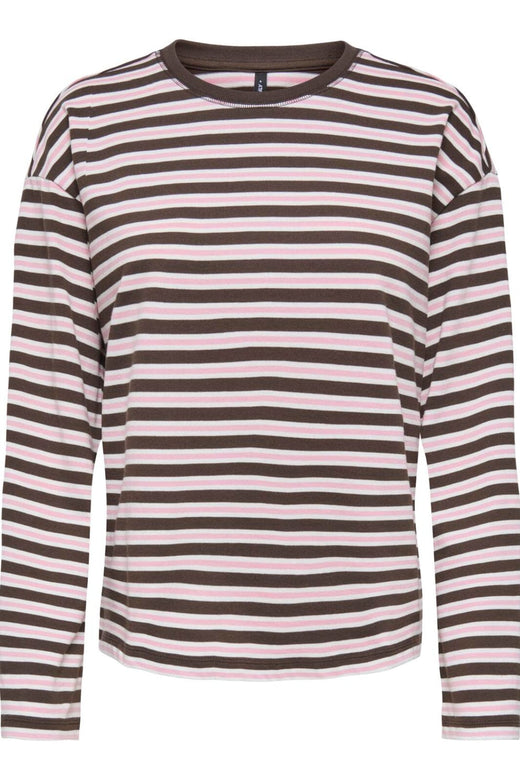 Only - Onlnew Soph L/S O-Neck Top Box - 5094622 Black Coffee Orchid Pink + Cloud Dancer (Ida) Bluser 