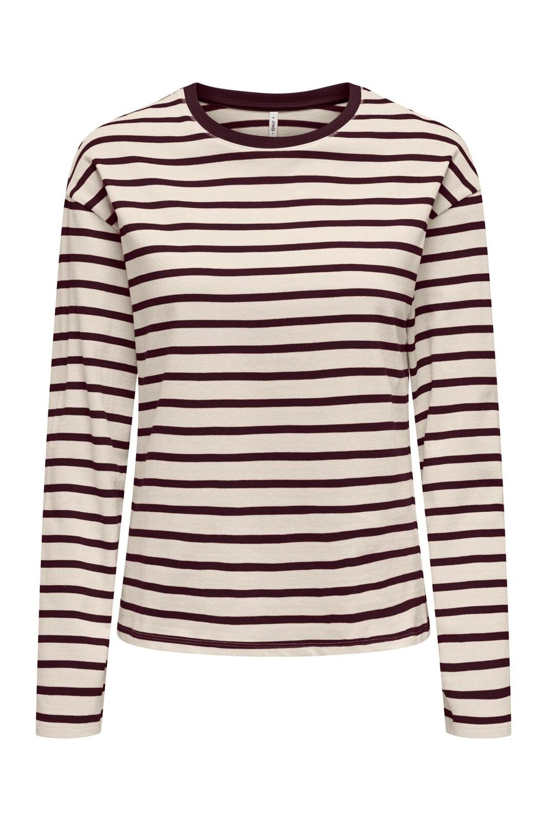 Only - Onlnew Soph L/S O-Neck Top Box - 5205854 Birch Winetasting + Winetasting Neckline
