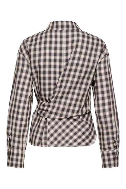Only - Onlnola Ls Check Wrap Shirt - 5232776 Malt Ball White/Blue