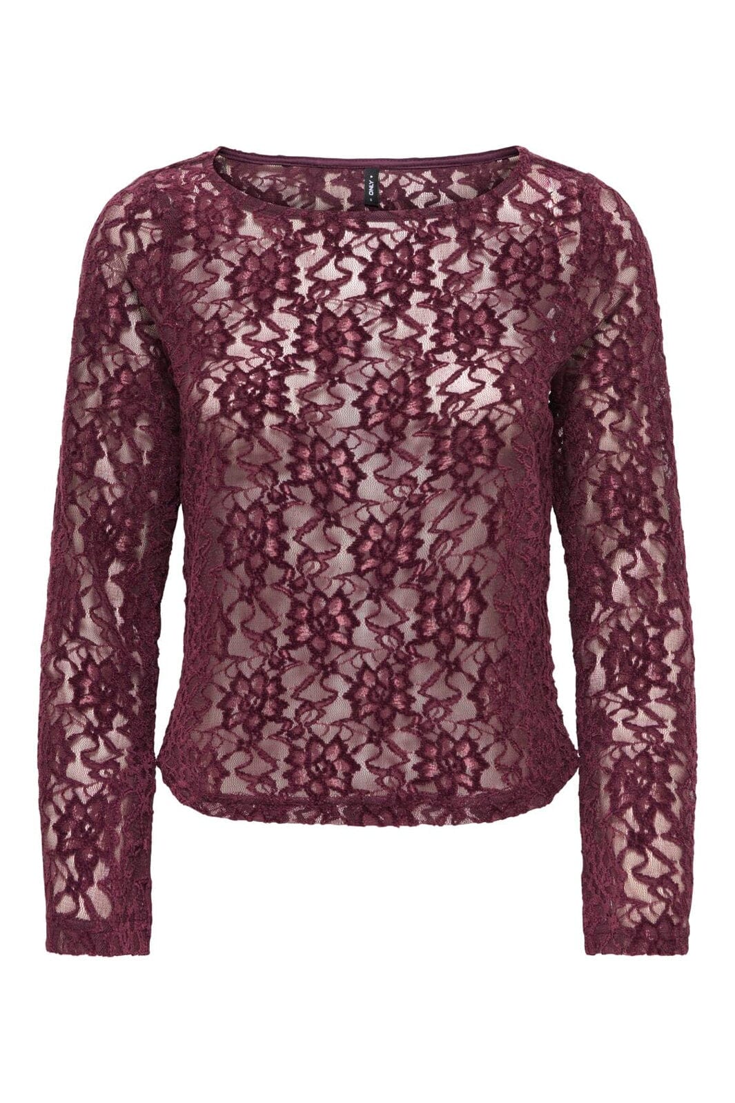 Only - Onlnola L/S Lace Velvet Top - 5127870 Winetasting