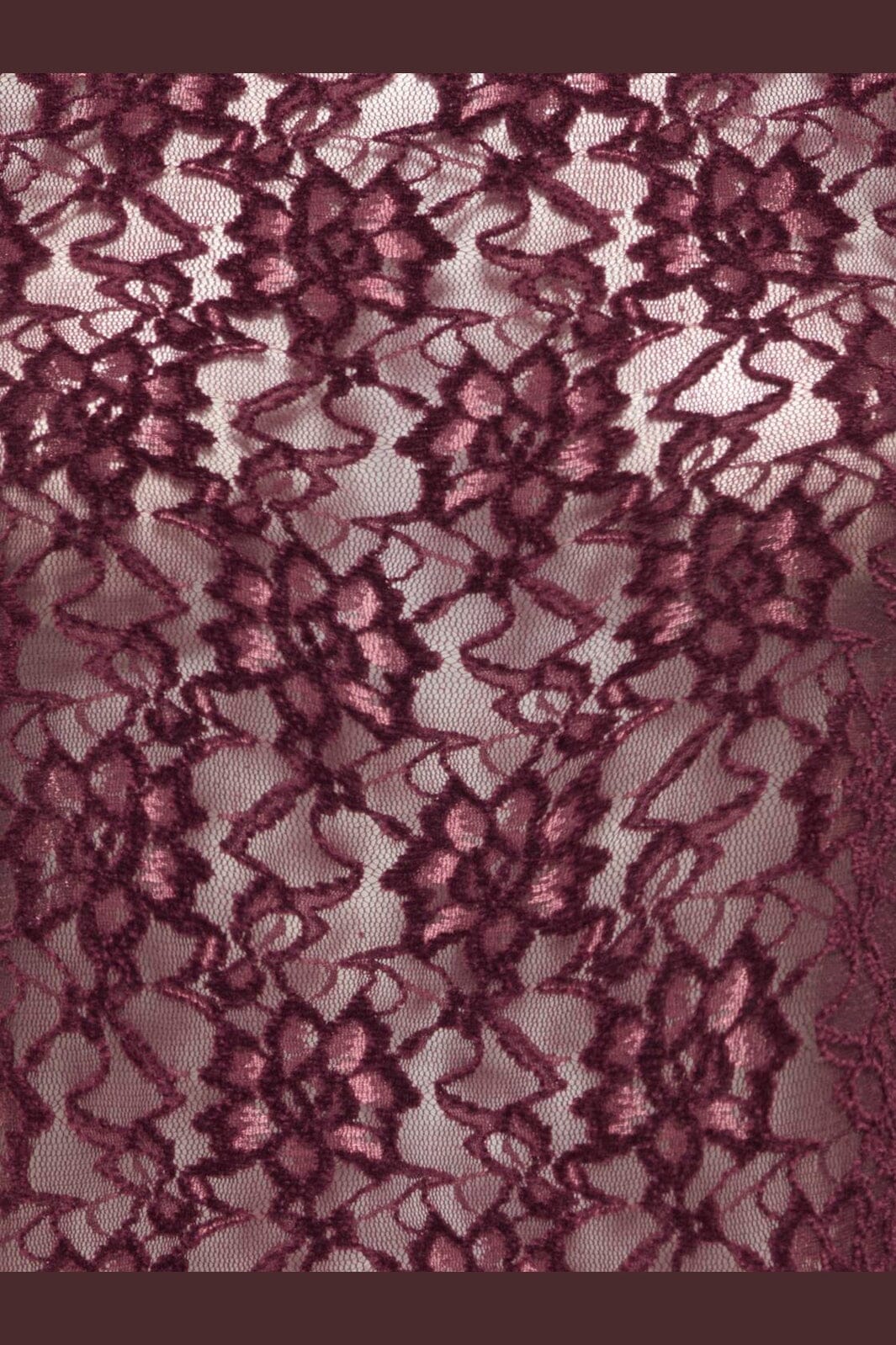 Only - Onlnola L/S Lace Velvet Top - 5127870 Winetasting