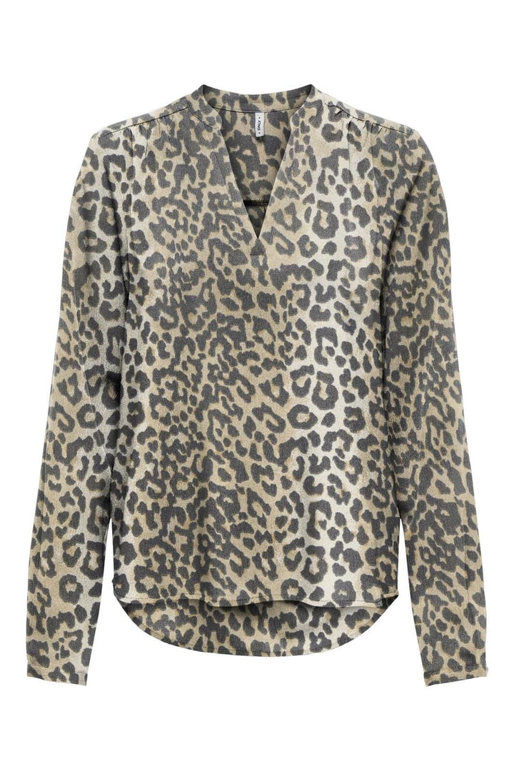 Only - Onlnova Life Elite L/S Josie Top - 4746275 Timber Wolf 631 Wildlife
