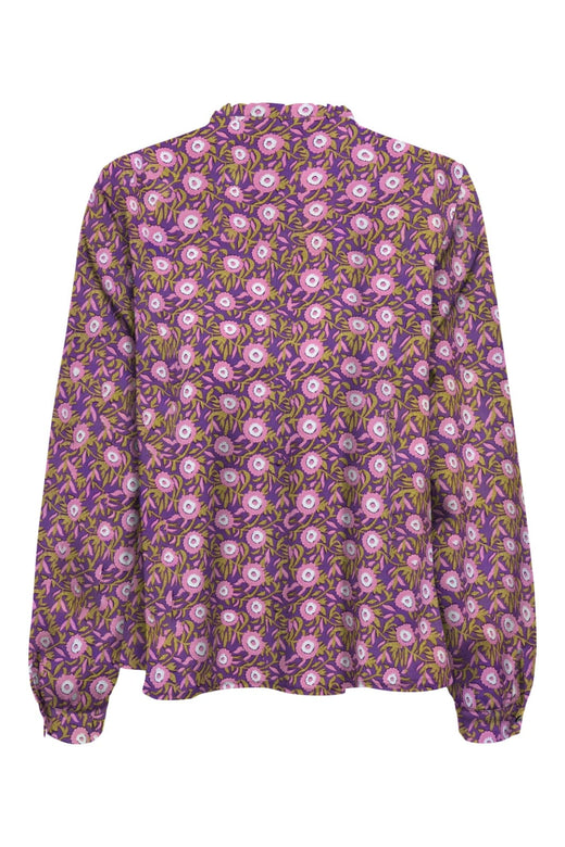 Only - Onlnova Life Vis L/S Monica Top - 4855006 Amaranth Purple 710 Sunset Bloom Toppe 