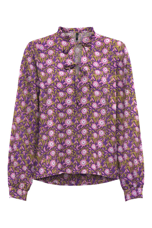 Only - Onlnova Life Vis L/S Monica Top - 4855006 Amaranth Purple 710 Sunset Bloom Toppe 