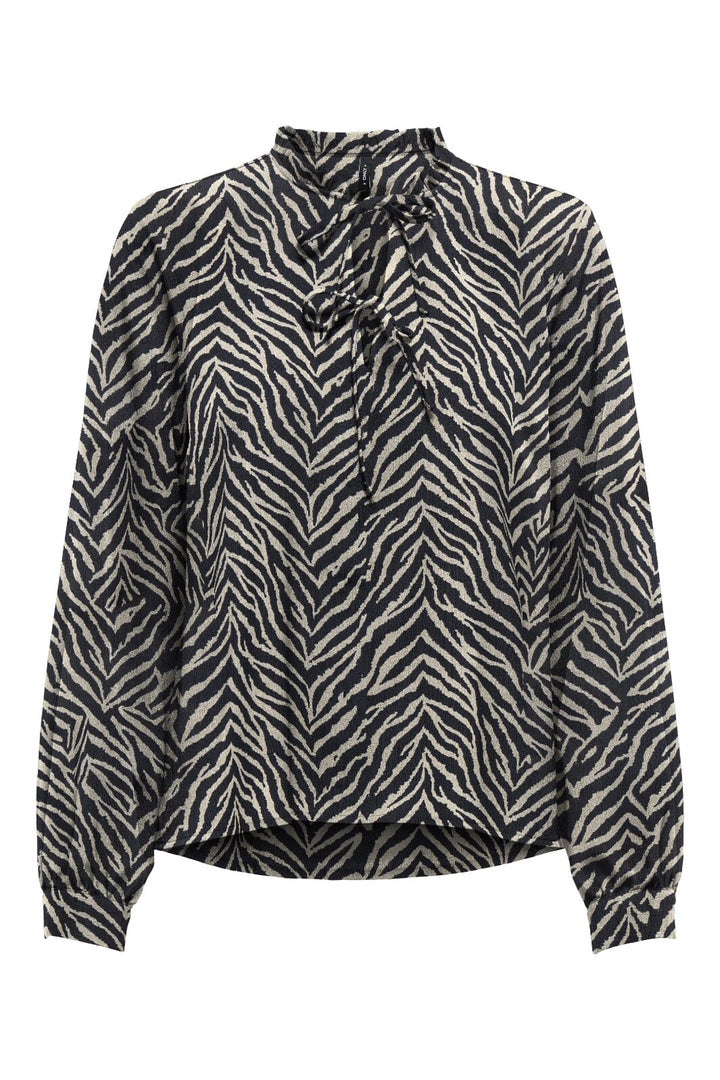 Only - Onlnova Life Vis L/S Monica Top - 4871791 Black 707 The It Zebra Toppe 