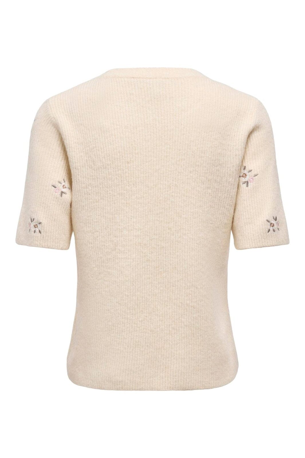 Only - Onlolivia 2/4 O-Neck Embroidery Knt - 5088343 Birch Flower Embroidery