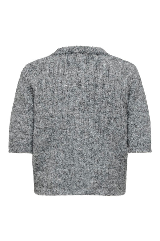 Only - Onlolivia Life Ss Bow Cardigan Knt - 4976297 Dark Grey Melange Black