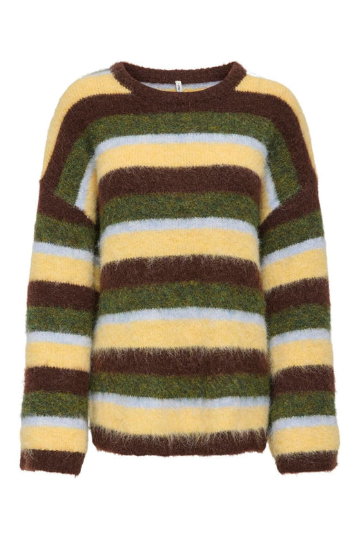 Only - Onlperil Life Ls O-Neck Knt - 5020827 Pinecone Olive Branch/Windsurfer/Sunlight