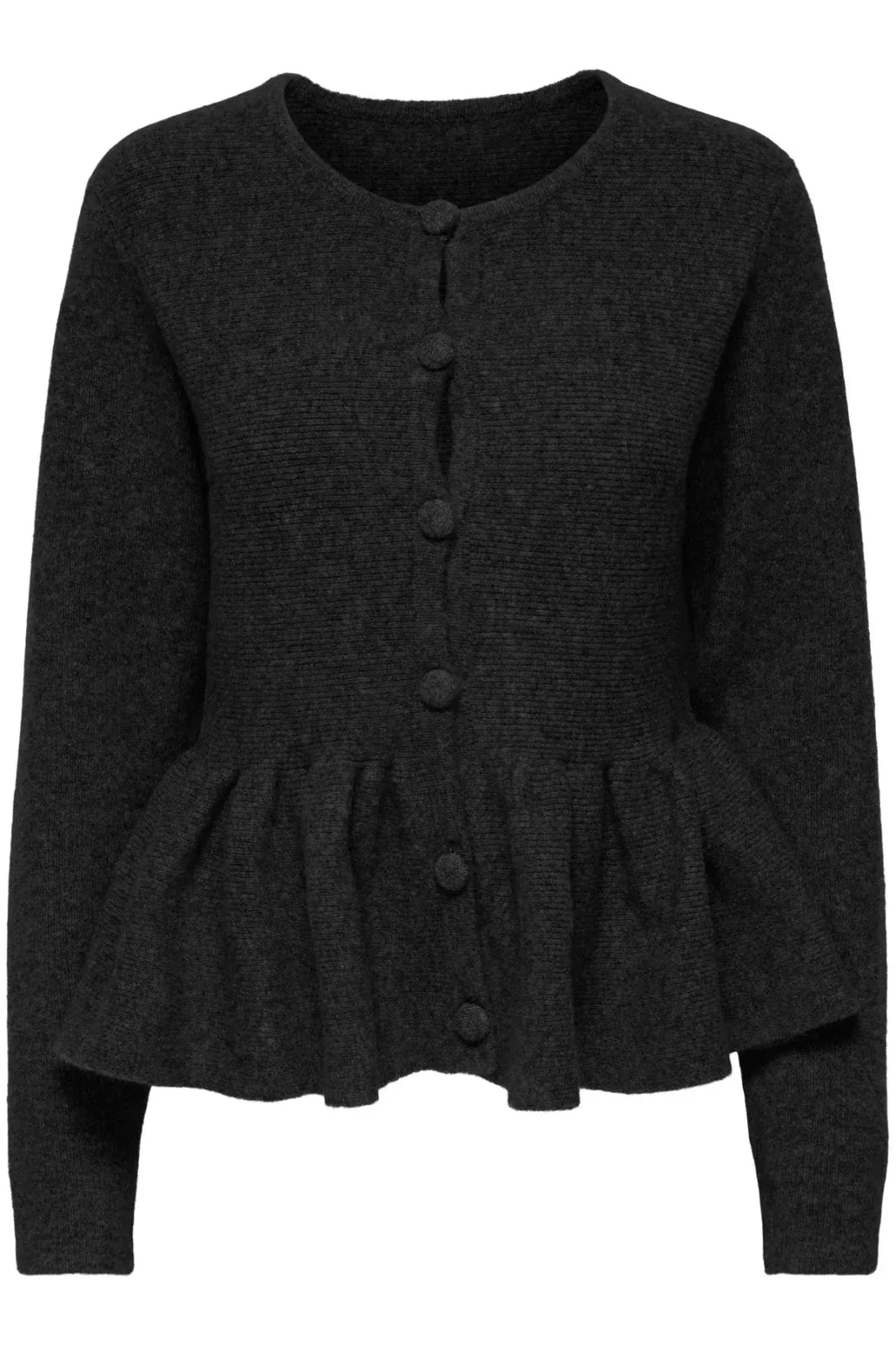Only - Onlpiruet Ls Peplum Cardigan Knt - 4994971 Black Dtm Button Cardigans 