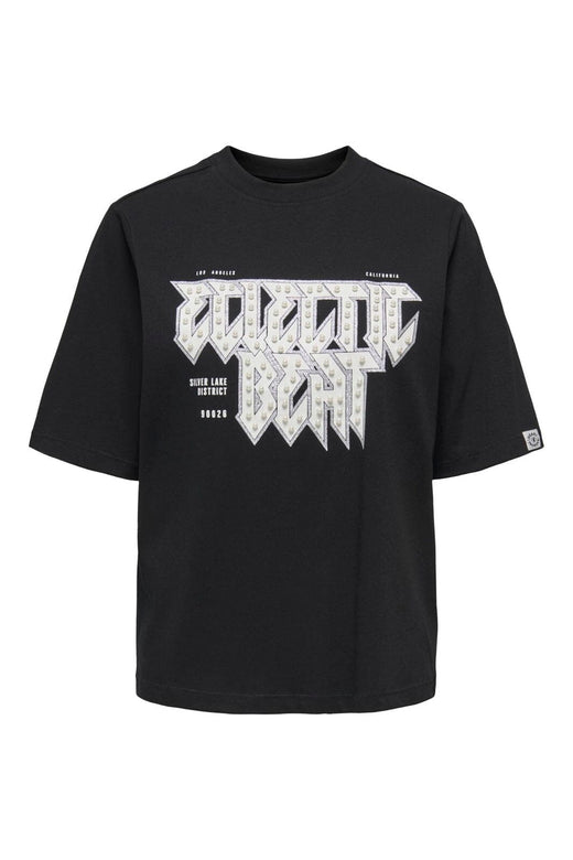 Only - Onlpuri Life S/S Top Box Pri - 4955266 Black Electric + Label Puri Thunder