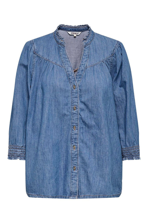 Only - Onlraya 3/4 Shirt Akm - 4850545 Medium Blue Denim