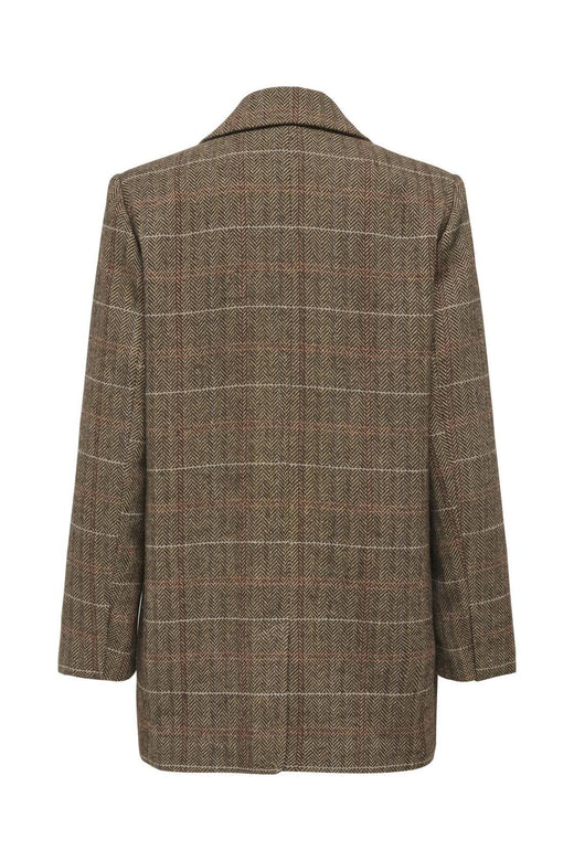 Only - Onlricca Life Check Blazer Coat - 4927727 Seal Brown .