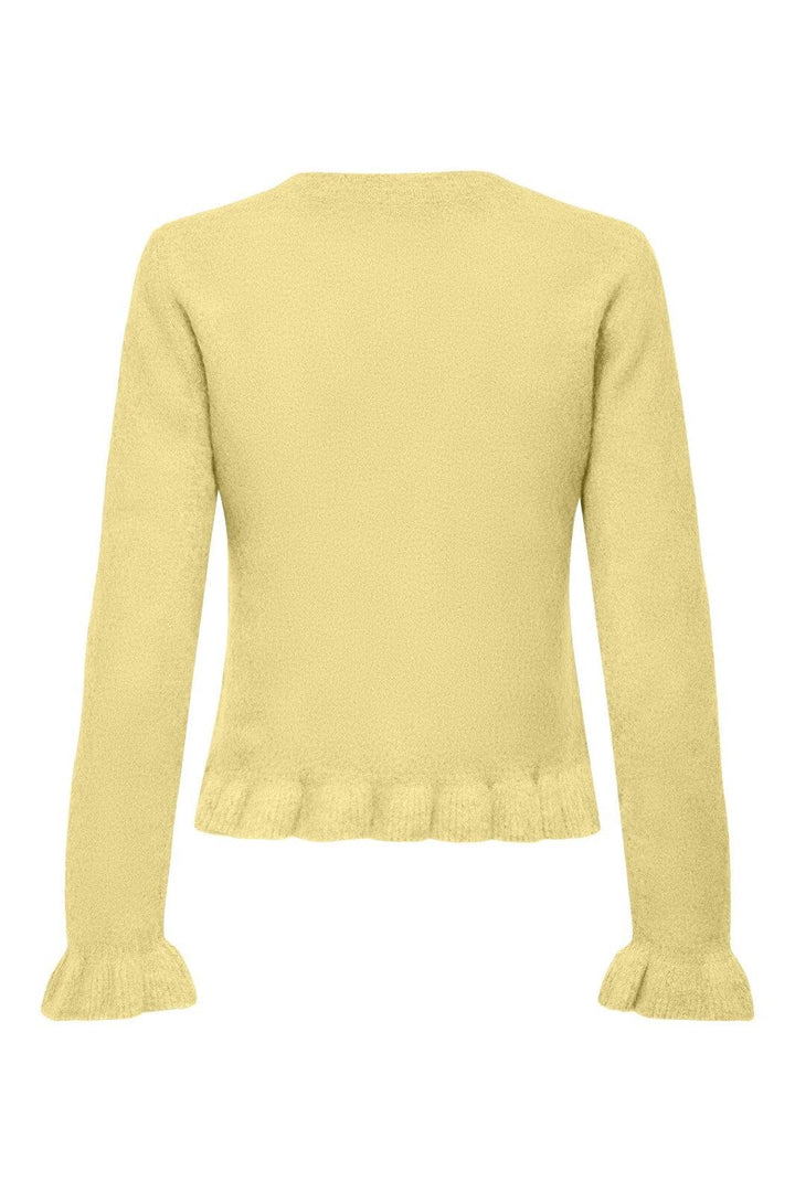 Only - Onlrima Life Ls Frill Butto Cardi Knt - 4953521 Lemon Meringue Dtm Button