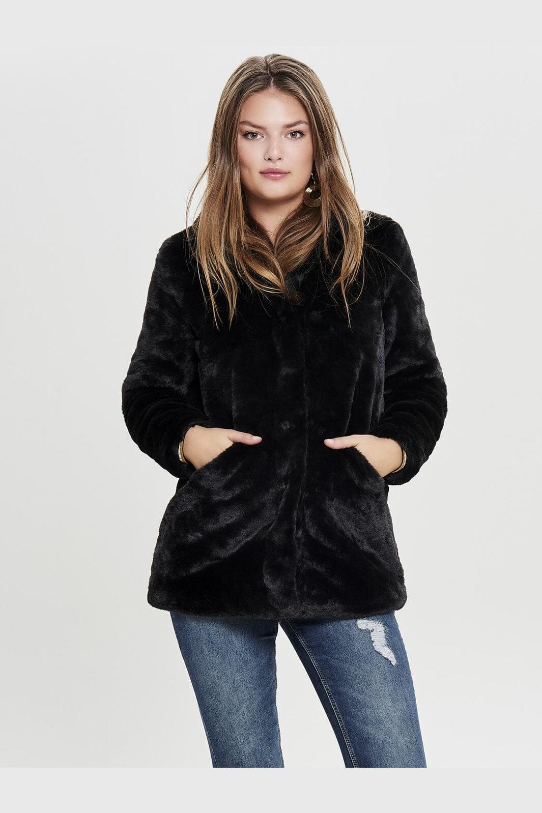 Only - Onlvida Faux Fur Coat - 2889506 Black