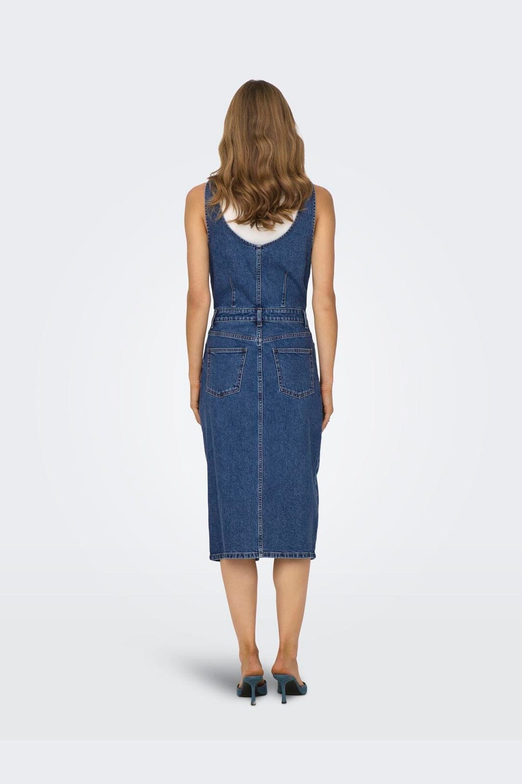 Only - Onlsanne S/L Spencer Midi Dress Mae - 4364441 Medium Blue Denim