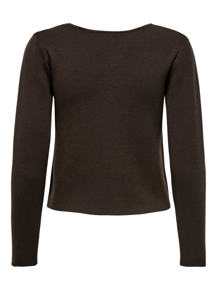 Only - Onlscarlett Ls Button Cardigan Knt - 4869112 Chocolate Torte Silver Button Cardigans 