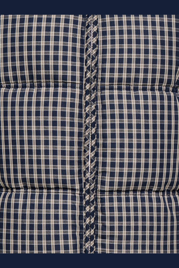 Only - Onlserena Check Puffer Jacket - 5165368 Chipmunk Blue And Off White Check