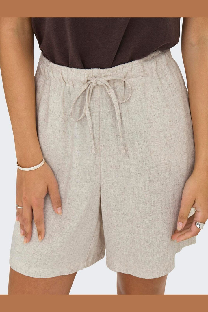 Only - Onlsiesta Pull-Up Lin Bl Shorts - 4597039 Moonbeam