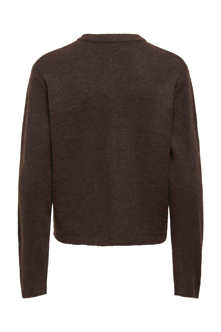 Only - Onlsimoni L/S O-Neck Cardigan Knt - 4961581 Coffee Bean Melange