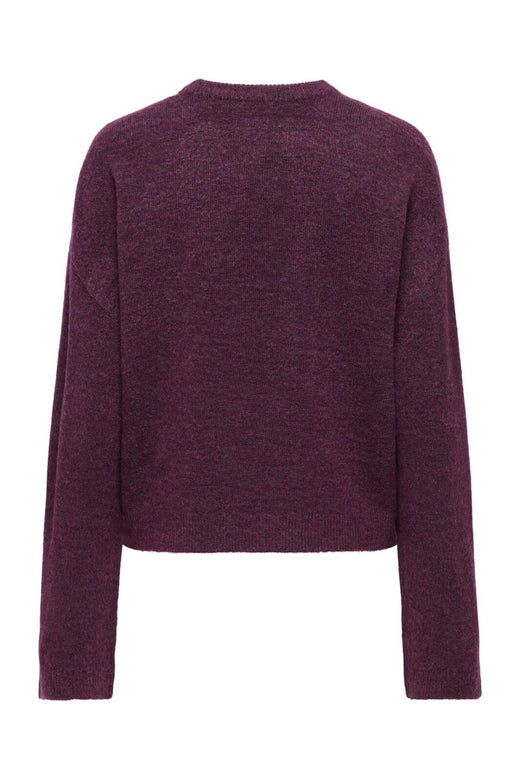 Only - Onlsimoni L/S O-Neck Pullover Knt - 5082233 Mauve Wine Melange