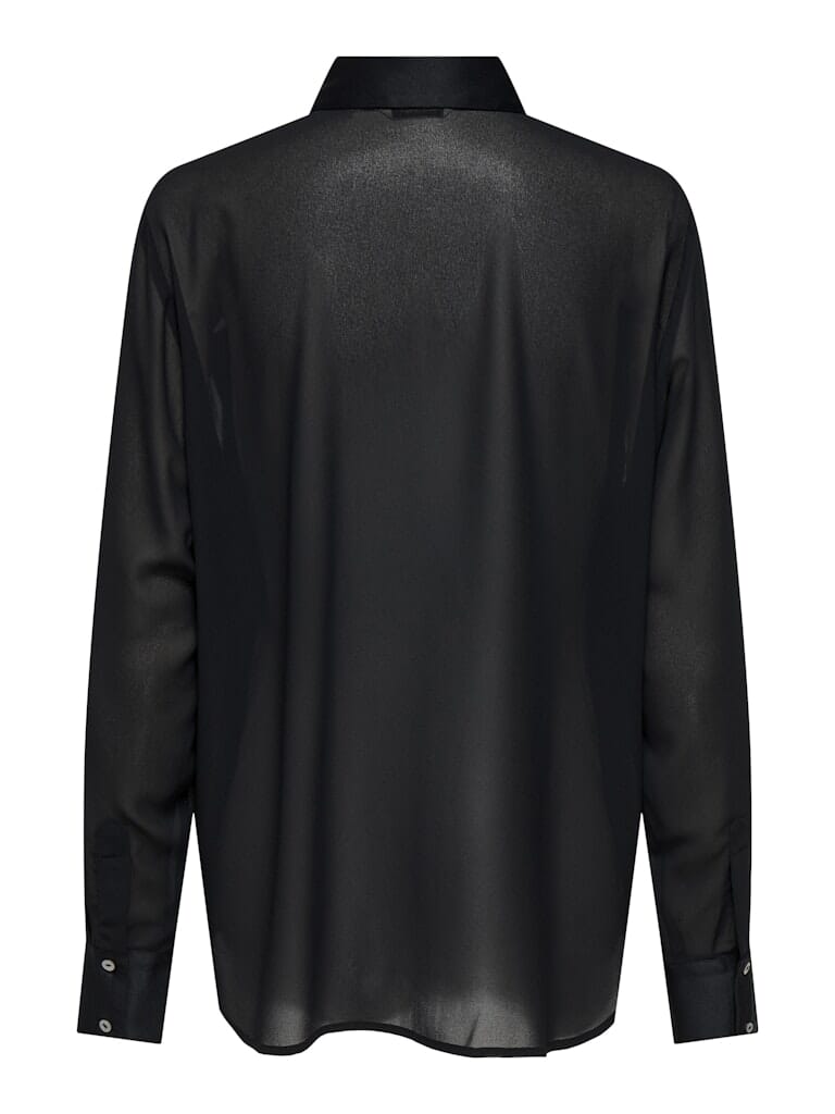 Only - Onlstar Life L/S Breeana Mix Shirt Solid - 4883781 Black Skjorter 