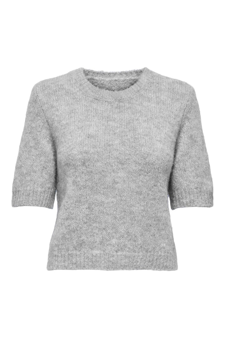 Only - Onlstarla Ss O-Neck Cc Knt - 4979689 Light Grey Melange