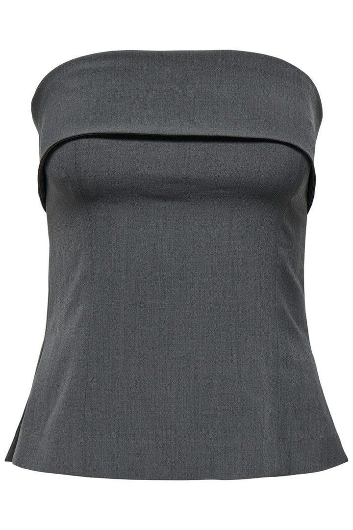 Only - Onlsvea Life S/L Tube Top Tlr - 4759781 Dark Grey Melange