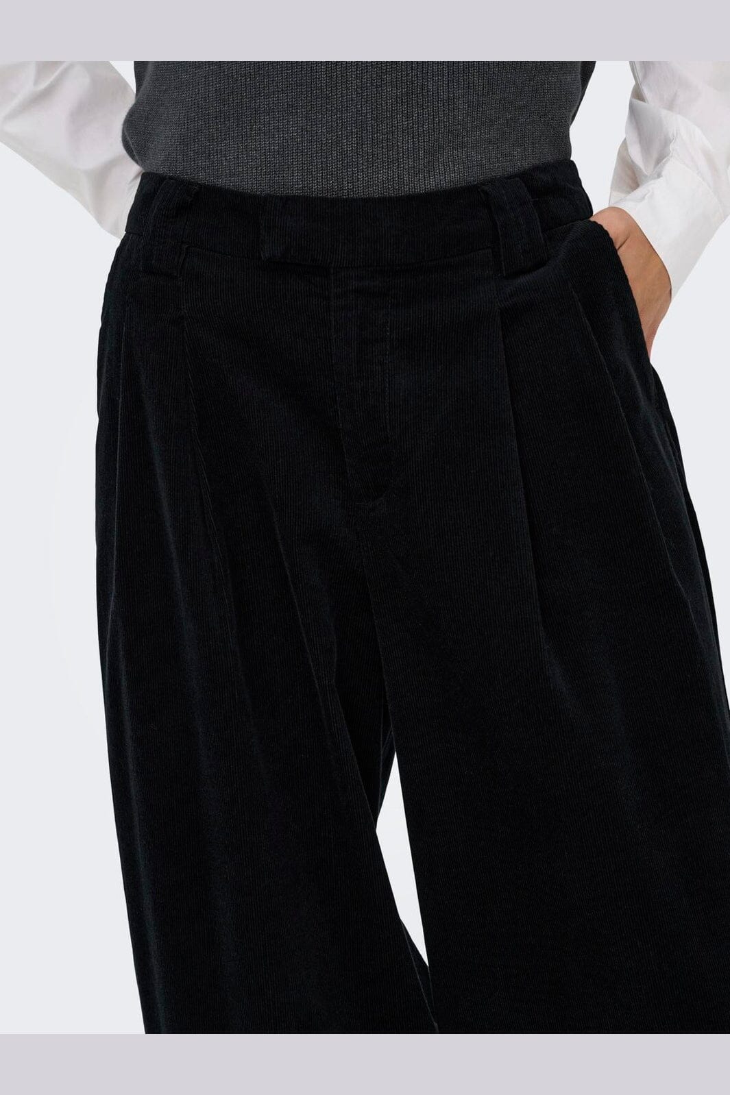 Only - Onlsvea-Nessa Cord Wide Pant Cc Tlr - 4854244 Black