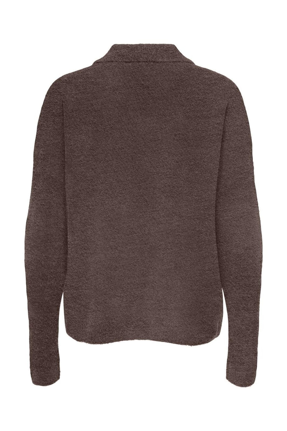 Only - Onltalio Ls Polo Neck Bf Knt - 4932484 Chocolate Martini Melange/Dtm Horn Button