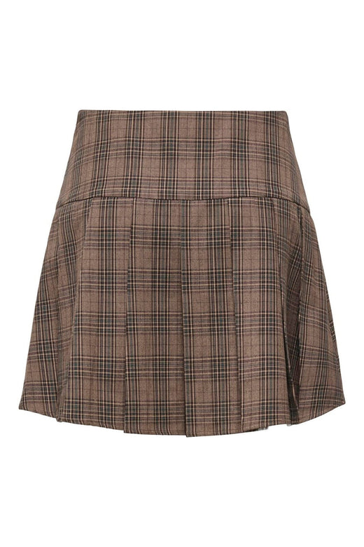 Only - Onltary Check Pleat Skirt Tlr - 4989344 Black Brown