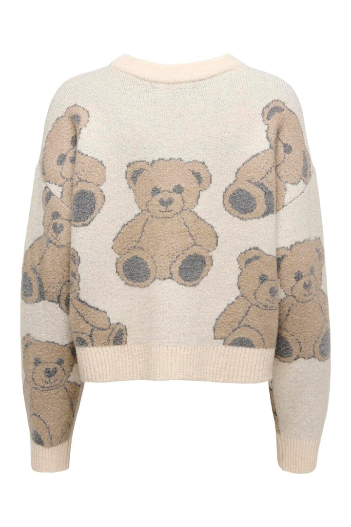 Only - Onlted Ls Jq O-Neck Knt - 4941131 Whitecap Gray Cartouche/Dgm/Mel/Teddy