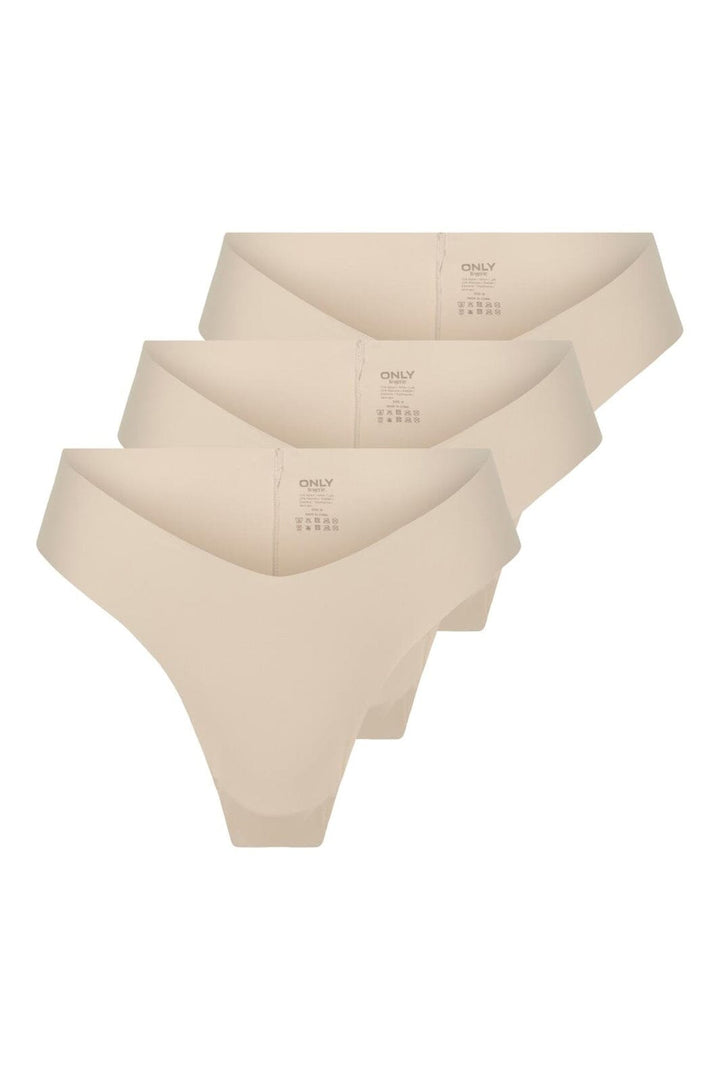 Only - Onltracy V Cut Cheeky Brief 3Pk Acc - 4840549 Peach Taffy X3