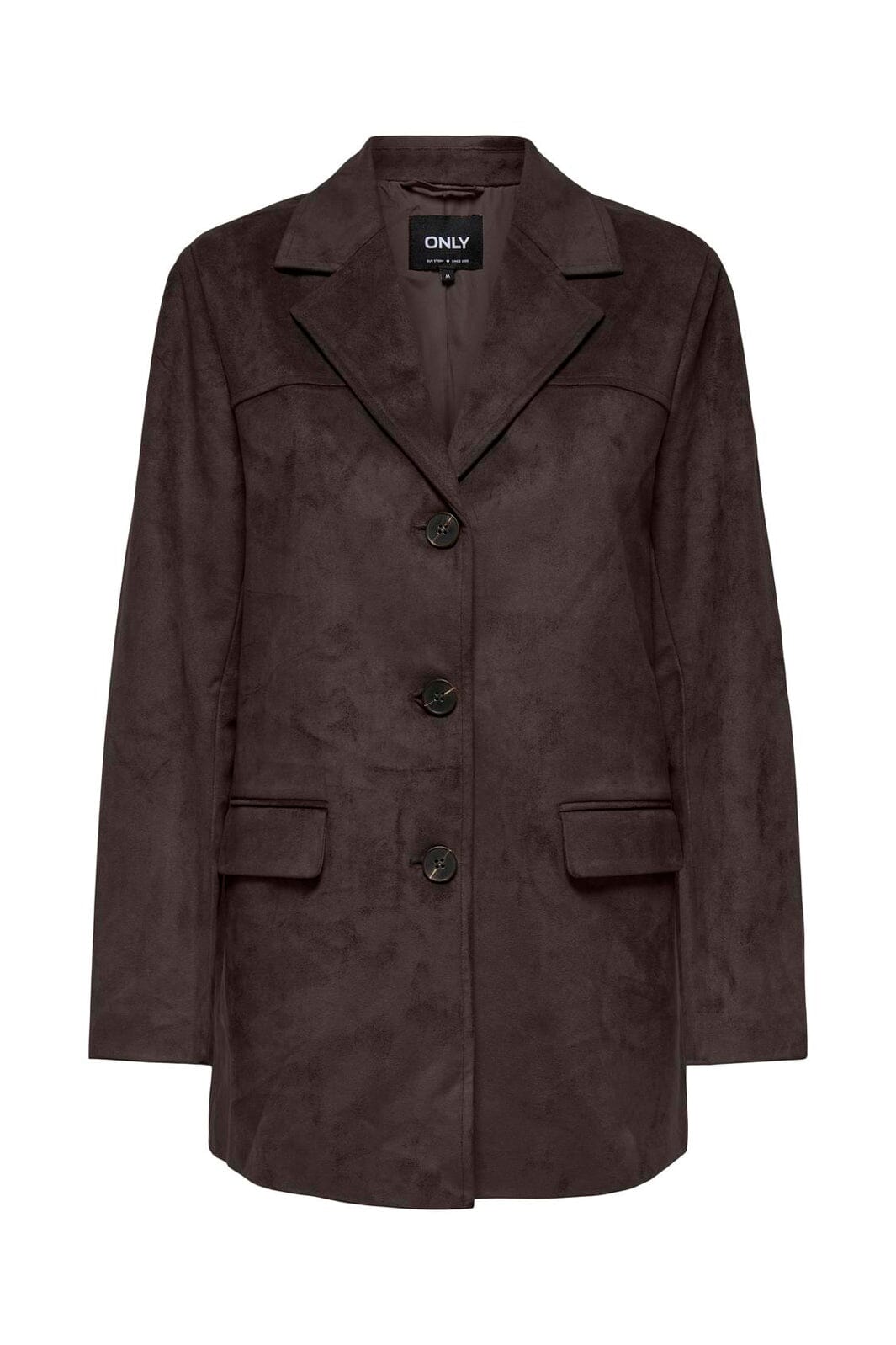 Only - Onltulip Faux Suede Blazer Coat - 4938153 Chocolate Torte