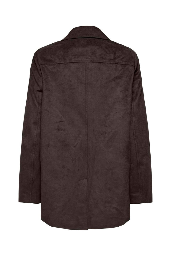 Only - Onltulip Faux Suede Blazer Coat - 4938153 Chocolate Torte