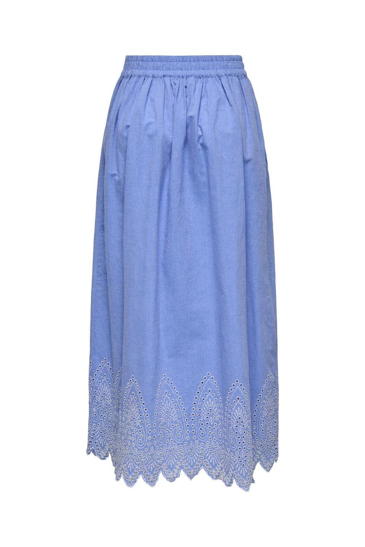 Only - Onltulum Emb Maxi Skirt - 4695533 Blue Bonnet Bright White Emb
